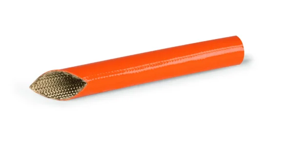 Gaine tressée fibre de verre enduite d’un caoutchouc de silicone – SCS Orange